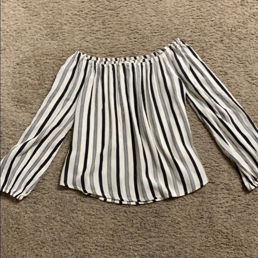 Billabong off the shoulder striped long sleeve